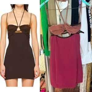 NENSI DOJAKA Pink Strappy Mini Dress